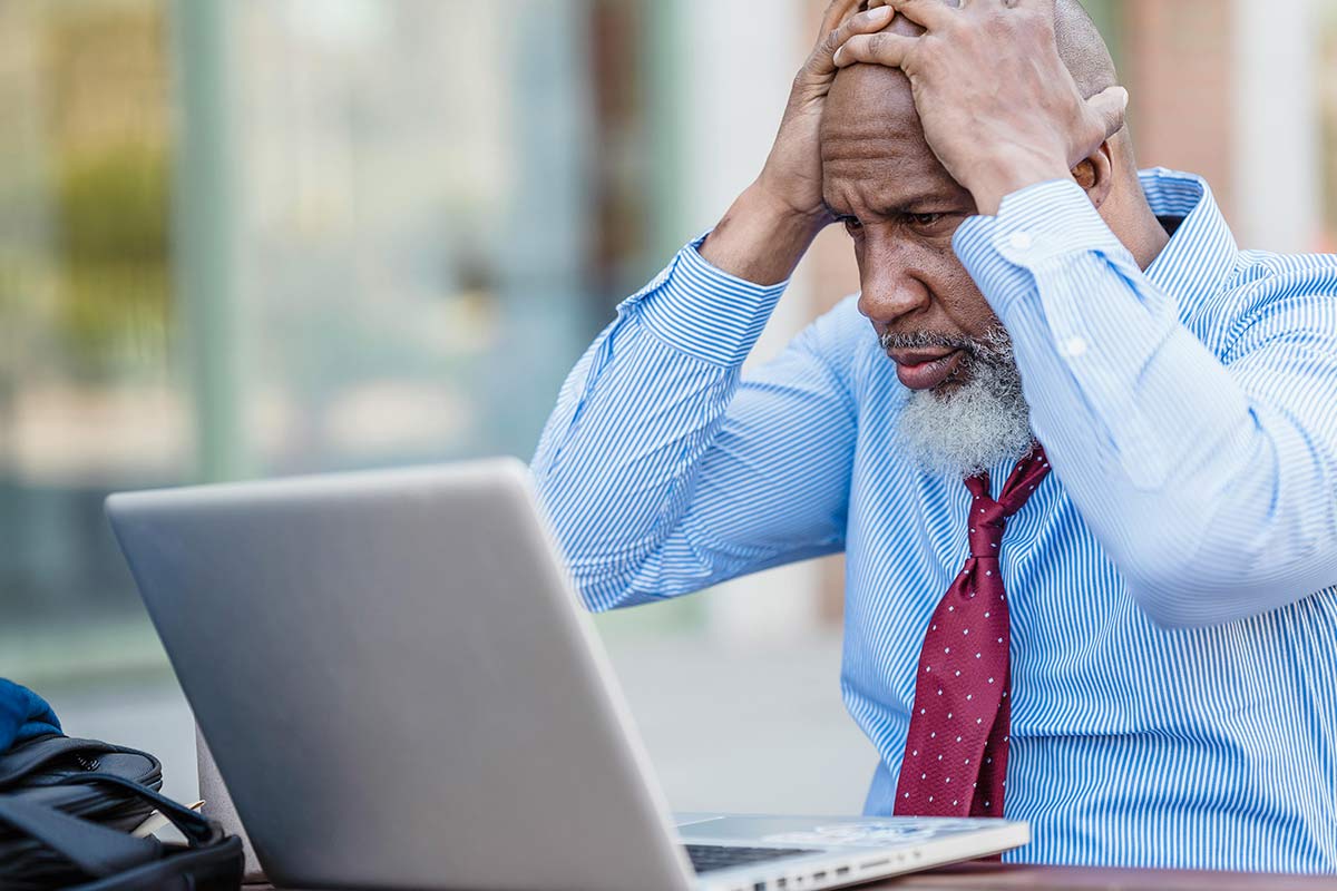 Visitor frustrated by common website mistakes